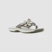 Clarks Collection Women Silver Cloudsteppers Brinkley Flora Sandals Shoe Sz 8