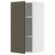 METOD wall cabinet with shelves, white/Havstorp brown-beige, 40x37x80 cm