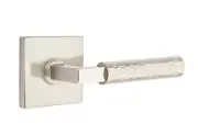 Emtek Select Dummy, Square Rosette, L-Square Stem, Hammered Handle US15