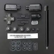 Replacement ABXY L R D Pad Cross Button Full Button Set & Sticker & Conductive Button Pad & Stylus Touch Pen for DS Lite NDSL Console Black