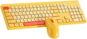 Wireless Keyboard Mouse Set,104 Square Keys Full-Size Office Keyboard with Nu...