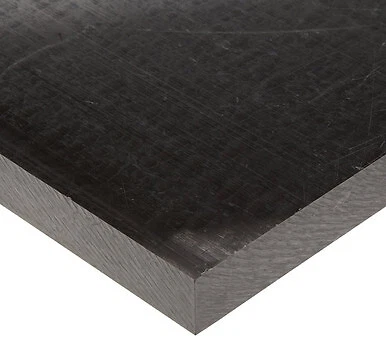 0.625" x 1.375" x 24", Acetal Plastic Sheet, Black