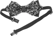 [DEARMAMY] Rhinestone Bow Tie Funny Tie Blue Sequin Bow Ties for Men Fathers Day Tie Pin Self Tie Bow Ties for Men Bow Tie Suit Accessories Men Tie Clip Plum Tie Polyester Cloth Black