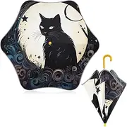 [ODAWA] Umbrella for Kids Boys Vintage Moon Cat Black Kid Umbrellas, J Handle Golf Umbrellas