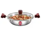 Hawkins Triply Stainless Steel Kadai / Fry Pan With Lid, 1.5 Ltr- Free Postage