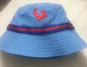 G/FORE BAJA STYLE BLUE GOLF BUCKET HAT QUARTER G RED EMBROIDERED LOGO L-XL NWT
