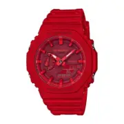CASIO MEN'S GA2100-4 RED DIAL AND RESIN RED BAND WATCH