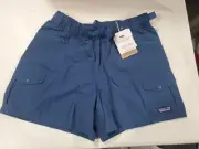 NWT Patagonia Shorts Women Medium Outdoor Everyday Hiking - Tidepool Blue