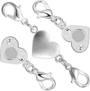 Gatuida Fashionable Heart-Shaped Magnetic Necklace Clasp 935 Material Sturdy Jewelry Clasps for Necklace Extender