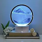 Moving Sand Art Picture With Light, 3d Kinetic Art Sand Sandscape In Motion Display Round Glass Flowing Sand Frame With Colorful Led, Dynamic Sand Art Liquid Motion Sand Picture For Home Decor Office