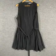 Abercrombie & Fitch Dress Womens Extra Large Black Mini Shift Pleated Formal NEW