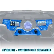 RZR 3 Piece CNC Dash Switch Panels 8 Hole XP1000 Turbo S 900 1000 Voodoo Blue