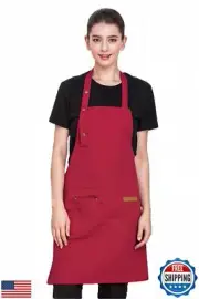 VALANIXUS Waterproof Canvas Multi-Pocket Functional Apron for Grilling, Kitch