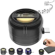 Mini Portable Speaker, Portable 5X Speaker Amplifier, Plug & Play for Music/Calls, Mini Convenient Speakers with 3.5mm and Type-c, for Smartphone Tablet Notebook (Black,Type-C)