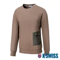 在飛比找Yahoo奇摩購物中心優惠-K-SWISS Sweatshirt 刷毛圓領上衣-男-棕