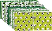 KITANDOVE Football Wrapping Paper 24pcs Bulk Flat Soccer Print Wrapping Paper Birthday for Boys and Girls