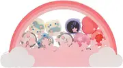 GeekShare Clear Acrylic Thumb Grips Storage Box for Switch/Lite/OLED, PS4/PS5, Xbox-Portable Magnetic Storage Case for Joystick Button Caps - Rainbow Cloud