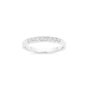 Silver Channel-set Cz Anniversary Ring Size S in Clear