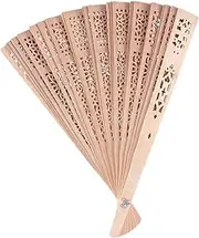 Colorful Wooden Folding Fan - Traditional Wooden Hand Fan, Wooden Fan Dance Performances | Floral Design Wooden Folding Fan, Hand Fans for Wedding Decoration Home Birthdays (20.5cm/8 inches)