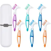 6 Pieces Denture Brush Toothbrush Hard Denture Toothbrush Brush Cleaning Brush w