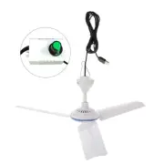 5V USB Small Ceiling Fan with Switching Extension Cable Quiet for Camping Dorms