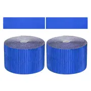 2Pcs 3.9inch x 164ft Bulletin Board Border, Metallic Blue (1.3mm)