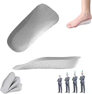 [Generic] Increase Insoles - Arch Support Insoles for Plantar, Flat Feet, Over-Pronation, Foot Pain Relief (Grey, One size)