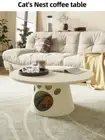 Cat Nest Coffee Table Creative Cream Side Round Table Pet Bed