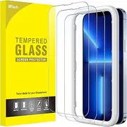 [JETech] Full Coverage Screen Protector for iPhone 13 Pro Max 6.7-Inch, Tempered Glass Film with Easy Installation Tool, Case-Friendly, HD Clear, 3-Pack