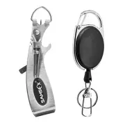 Fishing Knot Tying Tool Fly Fishing 6 in 1 Clipper & Oval Zinger Retractor