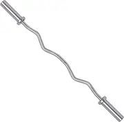 Fitvids Olympic EZ Curl Barbell Bar 47", 2-Inch Curl Bar for Weight Lifting, Hip Thrusts, Squat, Biceps-Home Gym Weight Bar, Chrome Curling Bar for 2 Inch Weight Plates
