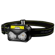 Bikight XPG COB White Yellow Light LED Headlamp Body Motion Sensor 6-Mode Red Blue Flash Headlight Rechargeable Camping