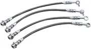 MagiDeal 4 Pieces Braided Brake Hose Kit, Vehicles Braking System Parts Brake Line Kit Replacement for Patrol GQ Y60