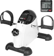 VIVIJASON Pedal Exerciser - Folding Portable Exercise Peddler - Under Desk Mini Exercise Bike for Arm/Leg Workout - Adjustable Fitness Rehab Equipment for Elderly Seniors with LCD Display