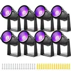 8 Pack Black Lights, IP66 Flood Light 15W LED Blacklight Glow Party Outdoor S...