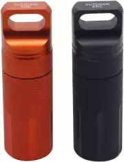EDC Survival Container Capsule, Airtight Aluminum Pill Bottle 2PCS