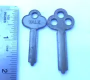 2 Vintage YALE and Independent padlock Key Blanks