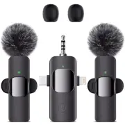 3 in 1 Wireless Lavalier Microphone - Microphone for iPhone, Android, Camera,...