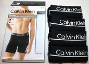 4 Calvin Klein Boxer Briefs Microfiber Stretch Black 4 Pack Underwear $54 SALE !