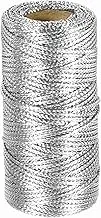 uxcell 1.5mm Metallic String, 16 Ply Decorative Metallic Bakers Twine Thread Cord Rope for Gift Wrapping DIY Crafts Making Ornament Decor, Silver Tone, 55Yards