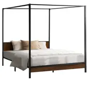 Oikiture Metal Canopy Bed Frame Queen Size Beds Platform