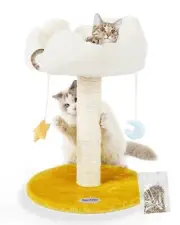 Happi N Pets Cloud Cat Scratching Post with Bed, Cat Tree Tower for Indoor Ca...