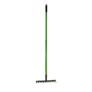 Garden Rake Soil Leaves Leaf Raker 12 Teeth Carbon Steel With PVC Grip GAR02