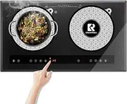 2 PCS Induction Cooktop Mat - Induction Hob Protector- (Magnetic) Cooktop Scratch Protector - for Induction Stove,Multifunctional Silicone Mats - for Air Fryer Liners by KitchenRaku (20cm)