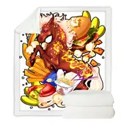 Junk Food Fast Food Funny Unicorn Throw Blanket