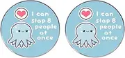 [ZENRUIMING] 2 Cute Octopus Pins, “l can slap 8 people at once” Humorous Alloy Pins, Clothes, Bags, Hats Accessories, Metal, no gemstone