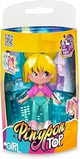 Girls Blonde Top Girl with Street Style Outfit, 11 cm Articulated Figure with Arms and Legs, Double-Sided, Interchangeable Clothes and Shoes, Age 4+, Famous (PNN00100)