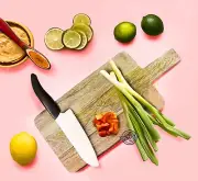 Kitchen Pizza Wood Cutting Board Blade Slicer Herb Chopper Vegetable Chop AU A1