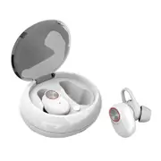 [bluetooth 5.0] True Wireless Earbuds Noise Cancelling Headphones Deep Bass HD 3D Stereo Surround Waterproof Sports Earphone with Mic WHITE COLOR