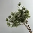 Plastic Artificial Pine Branch Green Fake Plants For Home Garden Decor